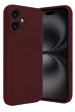 Uray store Apple iPhone 16 Kılıf Kelvin Kartvizitli Silikon - Bordo
