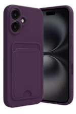 Uray store Apple iPhone 16 Kılıf Kelvin Kartvizitli Silikon - Derin Mor