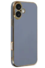 Uray store Apple iPhone 16 Kılıf Volet Silikon - Mavi