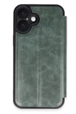 Uray store Apple iPhone 16 Plus Kılıf Flip Cover - Koyu Yeşil