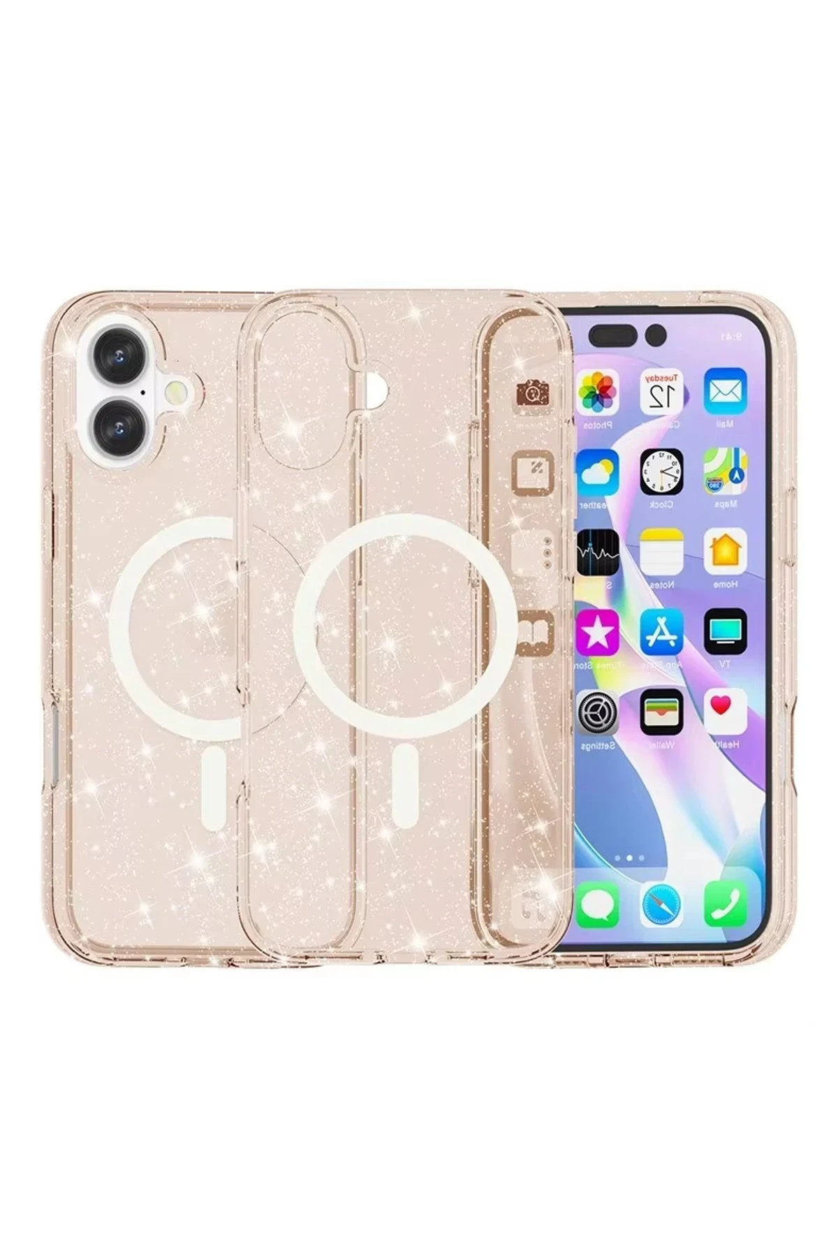 newface-iphone-16-plus-kilif-glow-magsafe-kapak-turuncu-default Uray store Apple iPhone 16 Plus Kılıf Star Magsafe Kapak - Turuncu - Görsel 1