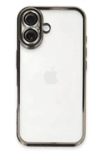 Uray store Apple iPhone 16 Plus Kılıf Razer Lensli Silikon - Titanyum Gri