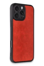 Uray store Apple iPhone 16 Pro Kılıf Aras Deri Kapak - Kırmızı - Görsel 2