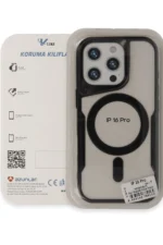 Uray store Apple iPhone 16 Pro Kılıf Boyi Magsafe Silikon Kapak - Kahverengi - Görsel 3