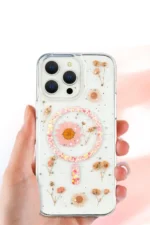 Uray store Apple iPhone 16 Pro Kılıf Daisy Simli Magsafe Kapak - Mor - Görsel 3