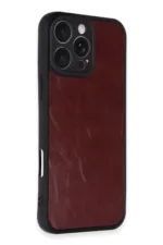 Uray store Apple iPhone 16 Pro Max Kılıf Aras Deri Kapak - Bordo - Görsel 2