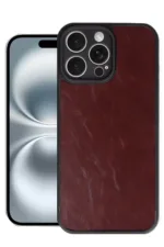 Uray store Apple iPhone 16 Pro Max Kılıf Aras Deri Kapak - Bordo