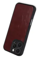 Uray store Apple iPhone 16 Pro Max Kılıf Aras Deri Kapak - Bordo - Görsel 3
