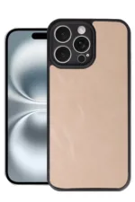 Uray store Apple iPhone 16 Pro Max Kılıf Aras Deri Kapak - Pudra