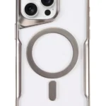 Uray store Apple iPhone 16 Pro Max Kılıf Boyi Magsafe Silikon Kapak - Gümüş