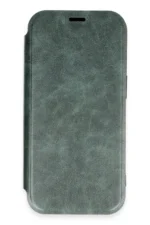 Uray store Apple iPhone 16 Pro Max Kılıf Flip Cover - Koyu Yeşil - Görsel 2