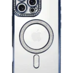 Uray store Apple iPhone 16 Pro Max Kılıf Joke Simli Magneticsafe Kılıf - Lacivert