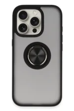 Uray store Apple iPhone 16 Pro Max Kılıf Montreal Yüzüklü Silikon Kapak - Siyah