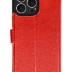 Uray store Apple iPhone 16 Pro Max Kılıf Trend S Plus Kapaklı Kılıf - Kırmızı