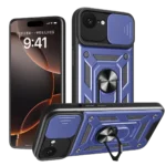 Uray store Apple iPhone 16E Kılıf Pars Lens Yüzüklü Silikon - Lacivert