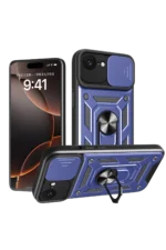 Uray store Apple iPhone 16E Kılıf Pars Lens Yüzüklü Silikon - Lacivert