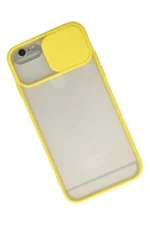 Uray store Apple iPhone 6 Plus Kılıf Palm Buzlu Kamera Sürgülü Silikon - Sarı - Görsel 2