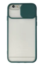 Uray store Apple iPhone 6 Plus Kılıf Palm Buzlu Kamera Sürgülü Silikon - Yeşil