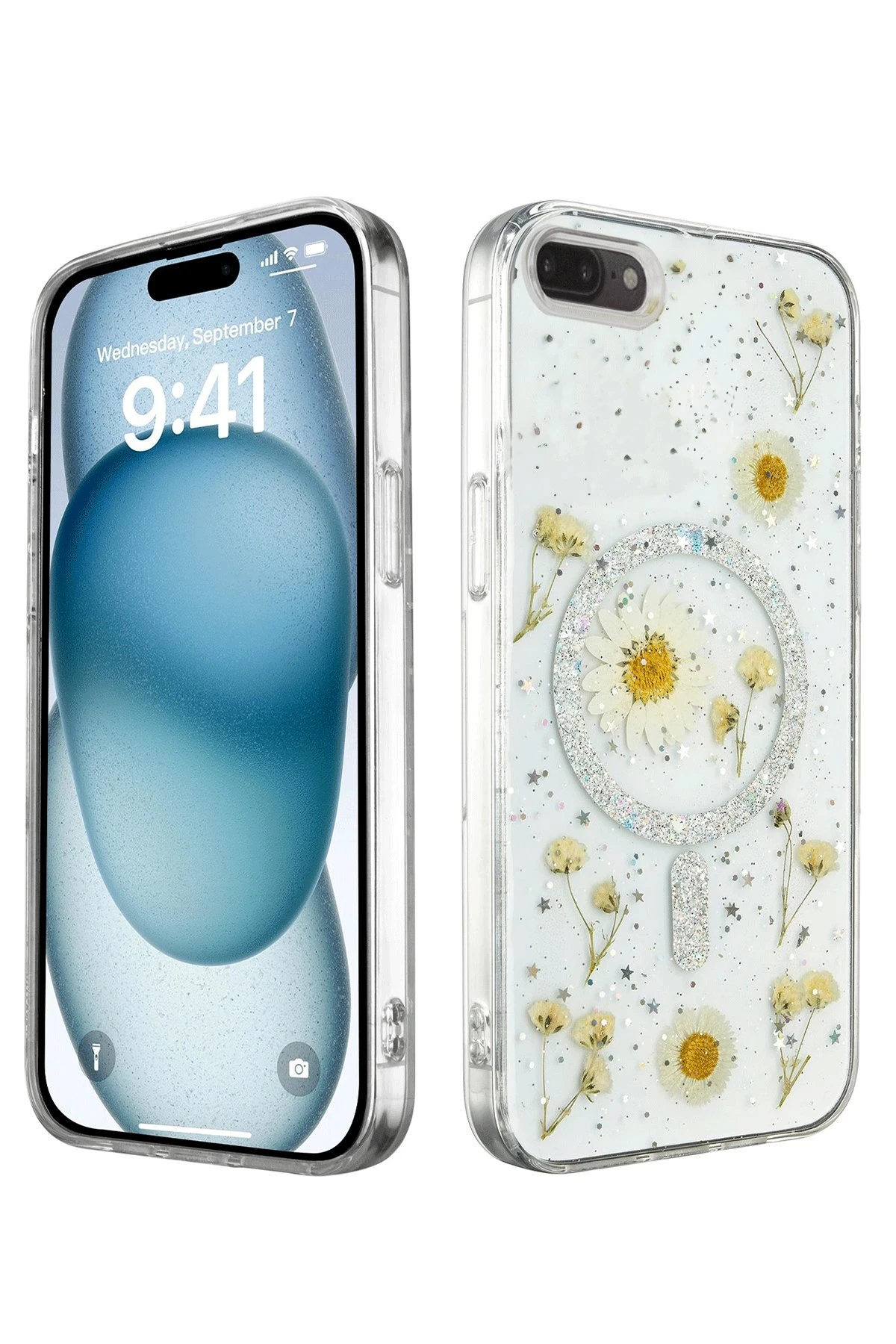newface-iphone-7-kilif-daisy-simli-magsafe-kapak-gumus-default Uray store Apple iPhone 7 Kılıf Daisy Simli Magsafe Kapak - Gümüş - Görsel 1