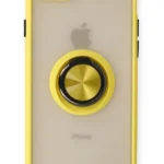 Uray store Apple iPhone 7 Kılıf Montreal Yüzüklü Silikon Kapak - Sarı