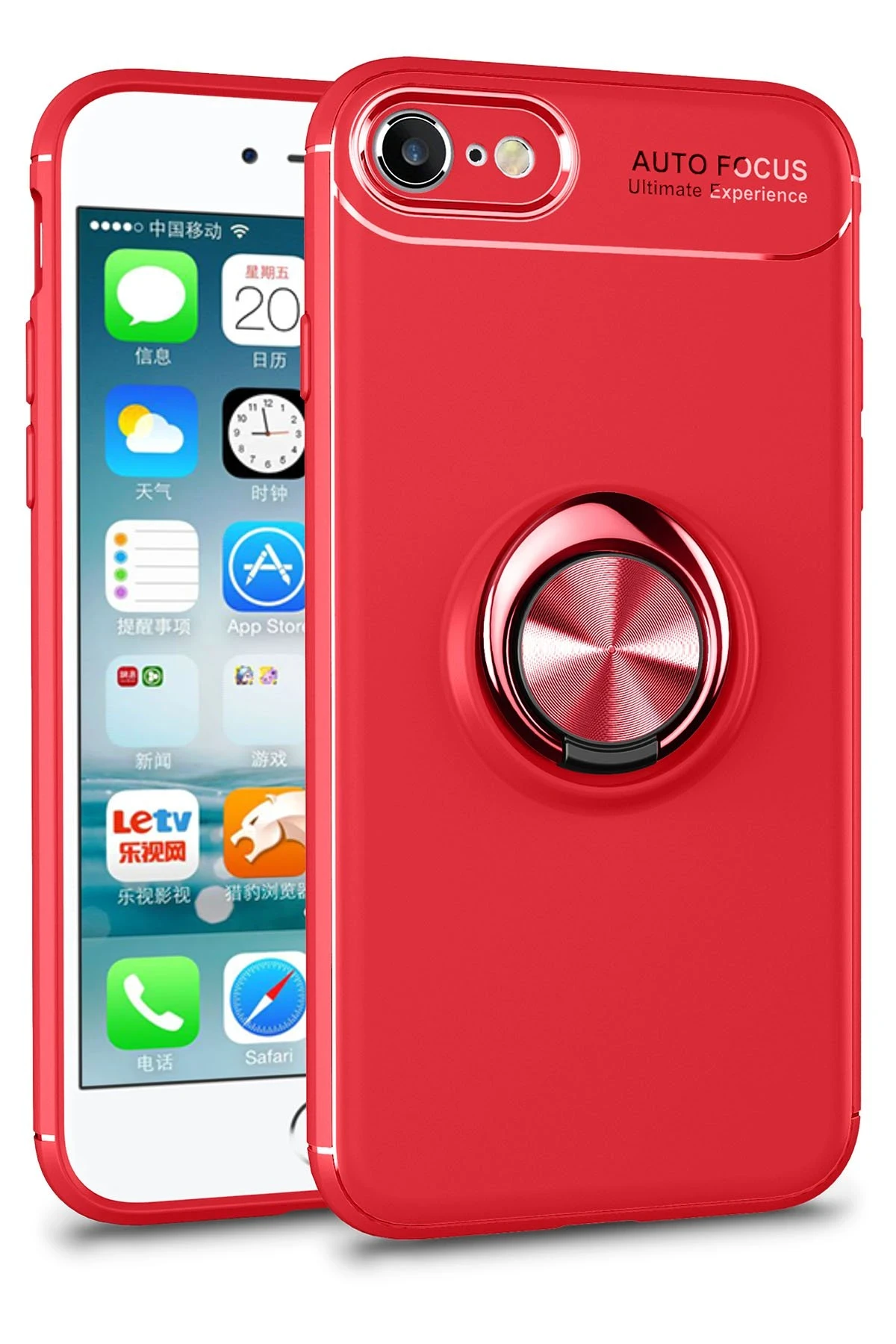 newface-iphone-7-kilif-range-yuzuklu-silikon-kirmizi-default Uray store Apple iPhone 7 Kılıf Range Yüzüklü Silikon - Kırmızı - Görsel 1