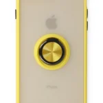 Uray store Apple iPhone 7 Plus Kılıf Montreal Yüzüklü Silikon Kapak - Sarı