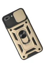 Uray store Apple iPhone 7 Plus Kılıf Pars Lens Yüzüklü Silikon - Gold - Görsel 3