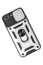Uray store Apple iPhone 7 Plus Kılıf Pars Lens Yüzüklü Silikon - Gümüş - Görsel 3