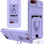 Uray store Apple iPhone 7 Plus Kılıf Zuma Kartvizitli Yüzüklü Silikon - Lila