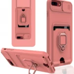 Uray store Apple iPhone 7 Plus Kılıf Zuma Kartvizitli Yüzüklü Silikon - Pembe