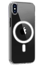 Uray store Apple iPhone X Kılıf Magneticsafe Şeffaf Silikon - Şeffaf - Görsel 2