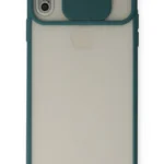 Uray store Apple iPhone X Kılıf Palm Buzlu Kamera Sürgülü Silikon - Yeşil