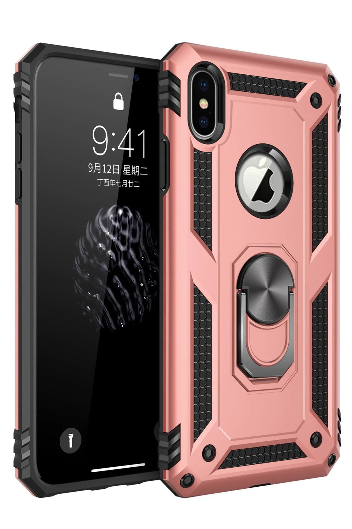newface-iphone-x-kilif-sofya-yuzuklu-silikon-kapak-rose-default Uray store Apple iPhone X Kılıf Sofya Yüzüklü Silikon Kapak - Rose - Görsel 1