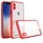 Uray store Apple iPhone XS Max Kılıf Miami Şeffaf Silikon - Kırmızı