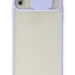 Uray store Apple iPhone XS Max Kılıf Palm Buzlu Kamera Sürgülü Silikon - Lila