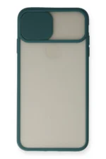 Uray store Apple iPhone XS Max Kılıf Palm Buzlu Kamera Sürgülü Silikon - Yeşil - Görsel 2