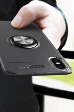 Uray store Apple iPhone XS Max Kılıf Range Yüzüklü Silikon - Siyah - Görsel 5