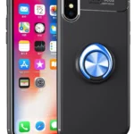 Uray store Apple iPhone XS Max Kılıf Range Yüzüklü Silikon - Siyah-Mavi