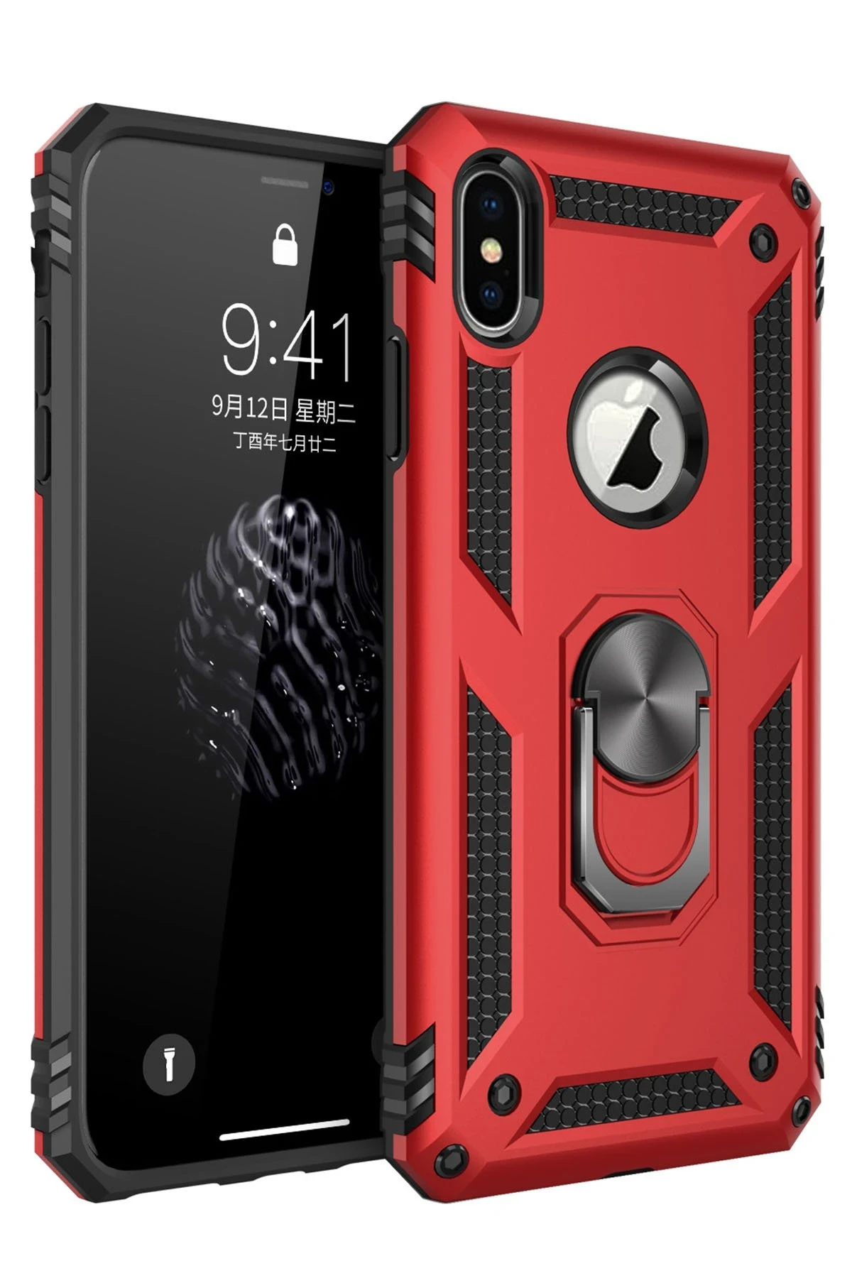 newface-iphone-xs-max-kilif-sofya-yuzuklu-silikon-kapak-kirmizi-default Uray store Apple iPhone XS Max Kılıf Sofya Yüzüklü Silikon Kapak - Kırmızı - Görsel 1