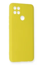 Uray store Oppo A15 Kılıf Nano içi Kadife Silikon - Sarı - Görsel 2