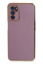 Uray store Oppo A16 Kılıf Volet Silikon - Mor