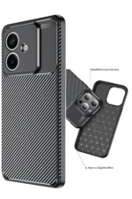 Uray store Oppo A3 Kılıf Auto Focus Karbon Kapak - Siyah - Görsel 3