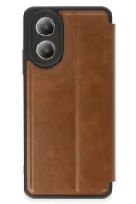 Uray store Oppo A38 Kılıf Flip Cover - Taba