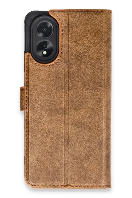 Uray store Oppo A38 Kılıf Trend S Plus Kapaklı Kılıf - Taba