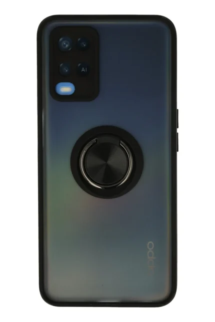 Uray store Oppo A54 4G Kılıf Montreal Yüzüklü Silikon Kapak - Siyah
