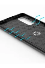 Uray store Oppo Find X2 Kılıf Range Yüzüklü Silikon - Siyah - Görsel 6