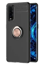 Uray store Oppo Find X2 Kılıf Range Yüzüklü Silikon - Siyah-Gold