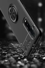 Uray store Oppo Find X2 Kılıf Range Yüzüklü Silikon - Siyah-Gold - Görsel 5