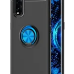 Uray store Oppo Find X2 Kılıf Range Yüzüklü Silikon - Siyah-Mavi