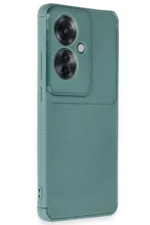 Uray store Oppo Reno 11F Kılıf Auto Focus Karbon Kapak - Koyu Yeşil - Görsel 2